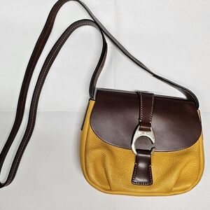 Dooney & Bourke Stylish Brown and Yellow Crossbody Bag